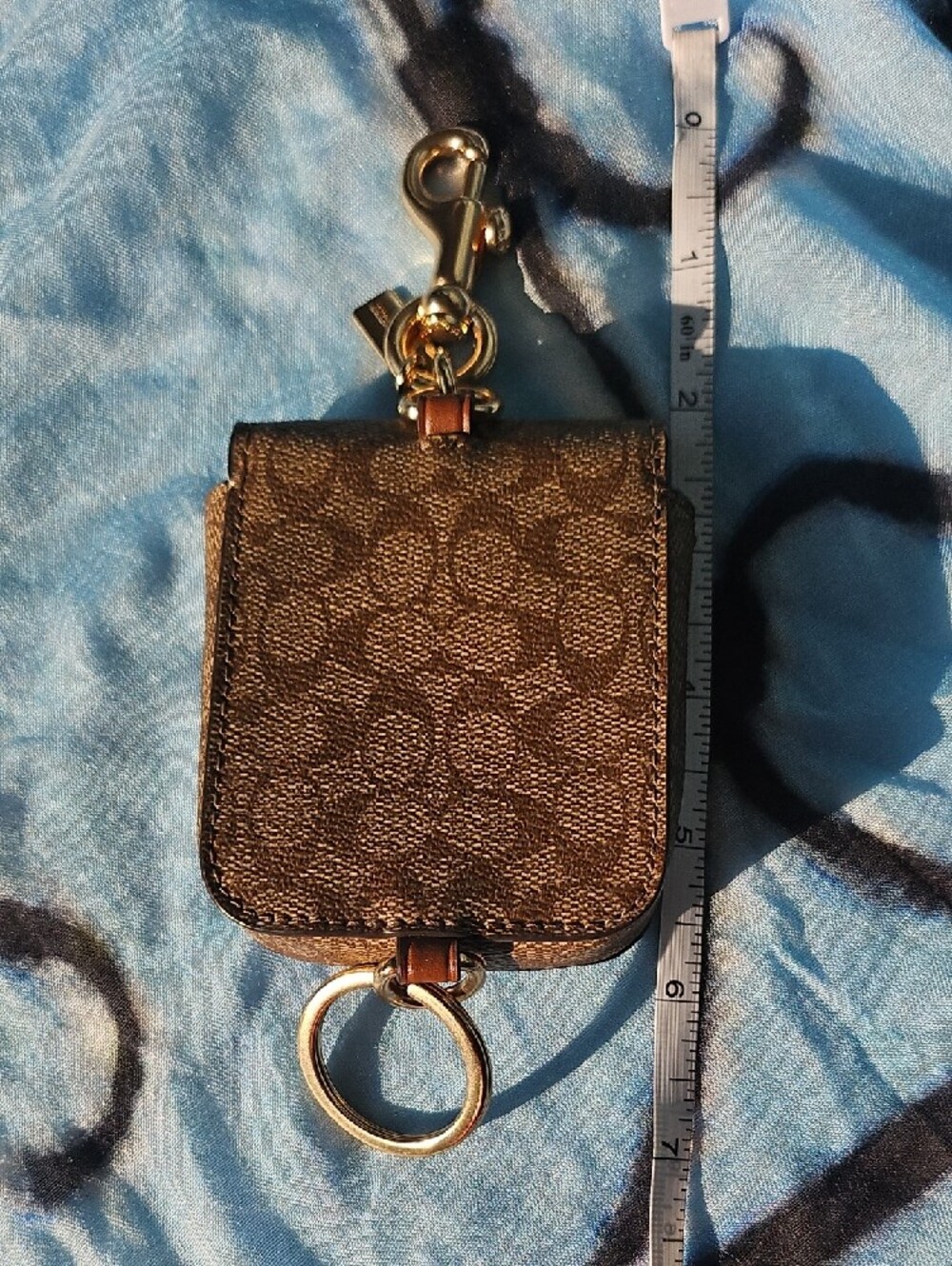 Coach Brown Monogram Mini Key Pouch with Gold Hardware - Picture 3 of 13